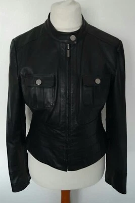 NEXT - Chaqueta de cuero real Negra Talla 10 - IMPRESIONANTE Foto 1 de 4