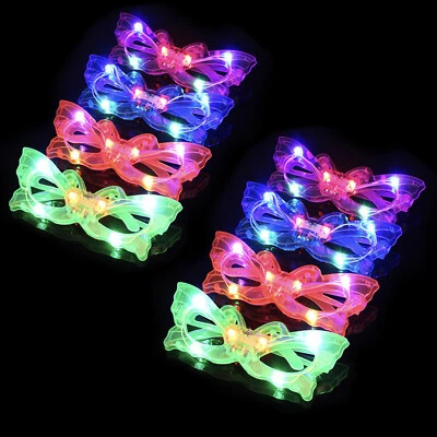 派对 LED 蝴蝶眼镜发光太阳镜适用于夜灯派对 Favor x12 — 第 1/4 张图片