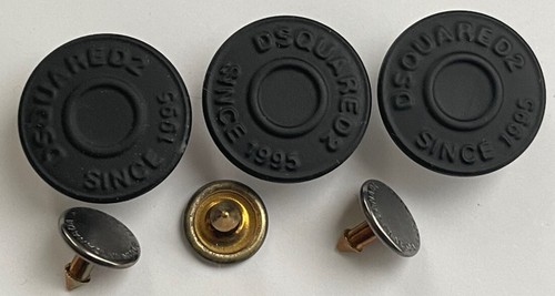 DSQUARED2 DSQUARED SET 3 BOTTONI DI RICAMBIO ORIGINALI GIACCA JEANS NUOVI RARI