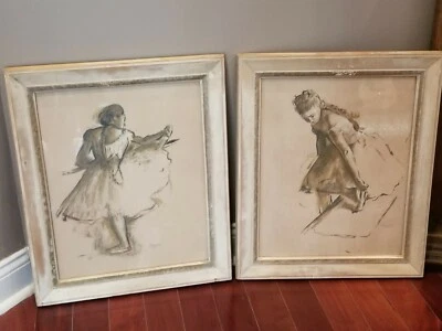 2 Edgar Degas Litografía Impresión Enmarcada Arte Bailarina Ballet Zapatilla y en el Bar Foto 1 de 4