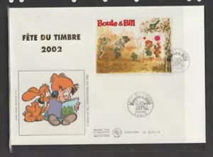 France 2001 SG3812ms FDC Boule and Bill (cartoon characters) by Jean Roba-2 pics - Picture 1 of 2