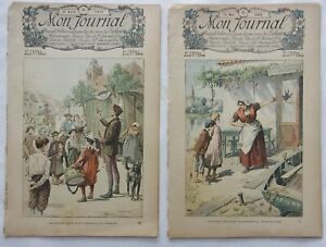 Mon JOURNAL 1903 Illustré Gravures pour ENFANTS  2 recueils  30 ET 33