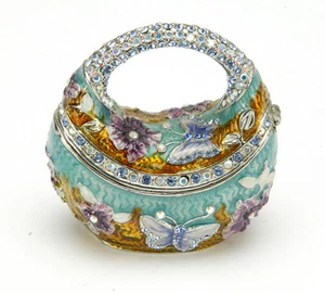 Decorative Collectibles Jewelry Or Trinket Boxes: "Basket" With Crystals. Ex. - Picture 1 of 2