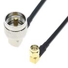 UHF male PL259 right angle to SMA male 90° connector lot RF Coaxial Cable RG58