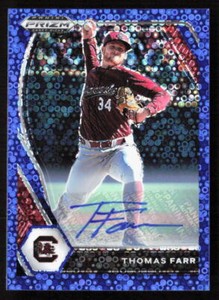 2021 Panini Prizm Draft Picks Thomas Farr Blue Donut Circles Auto /25 #PDP150