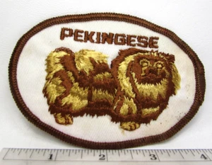 Vintage Pekingese Toy Dog Breed Jacket Patch Retro 1970's - Picture 1 of 3
