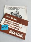Suzuki GSX400E GSX400 GSX 400 manuel entretien conducteur propriétaire moto 