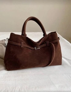 Bolso de Mano Hobo de Gamuza Marrón Cartera Slouchy Diseñador Lujo Otoño 2025 Moda Nuevo - Imagen 1 de 8