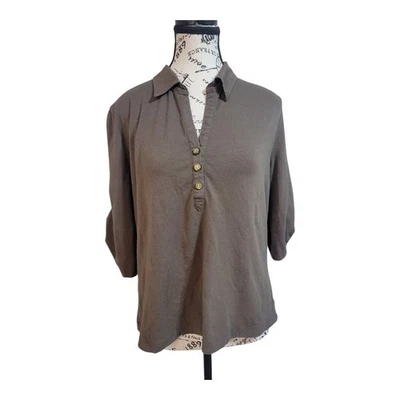 Топ Dana Buchman фирменный рукав 3/4 V-образный вырез L женский - Изображение 1 из 4