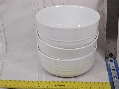 "Juego de 3 tazones de sopa de cereal de 6"" blanco tono cajón y barril Aaron Probyn" Foto 1 de 4