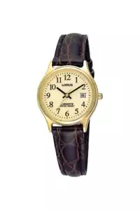 Lorus Ladies Leather Strap Lumibrite Date Watch RXT92AX9 - Picture 1 of 4