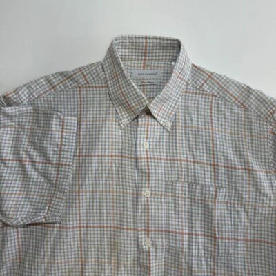 Camisa masculina Alex Cannon L multicolorida manga curta casual xadrez botão para baixo - Imagem 1 de 4