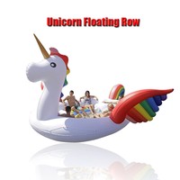 Inflatable Unicorn Pool Giant Ride-on Floating Raft Island Boats for Adults Kids