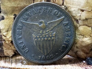 HIGH GRADE BROWN 1903 US PHILIPPINES HALF CENTAVO COIN - Picture 1 of 8