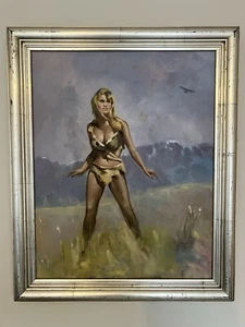 Original Oil Painting of The Icon Raquel Welch in film One Million Years B.C - Picture 1 of 7