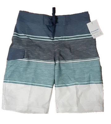 Nuevo bañador Sonoma a rayas gris oscuro/gris claro/verde para hombre talla 28 ~ nuevo con etiquetas Foto 1 de 4