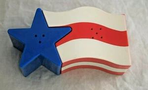 Star and Stripes US Flag Salt and Pepper Shakers - Picture 1 of 8