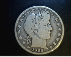 1902 US Barber Half, Average Cir Grade with "LI", .3617 oz Silver (US-4283) - Picture 1 of 2