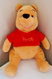 Disney Winnie The Pooh Sitting Beanie Plush Bear Red Pooh Shirt - Picture 1 of 5