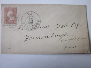 US 1866 COPERTINA MEADVILLE PENNSYLVANIA BULLSEYE FANTASIA ANNULLAMENTO FRANCOBOLLO #64/65 - Foto 1 di 3