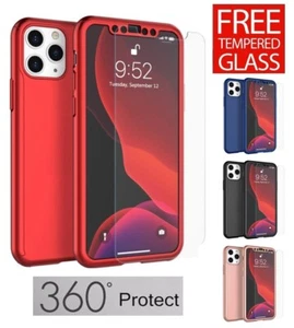 Funda delgada de cuerpo completo a prueba de golpes + vidrio para iPhone 13 12 Pro Max Mini 360° - Imagen 1 de 9