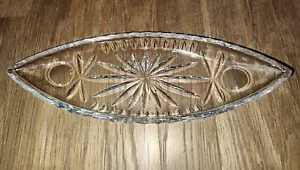 Vintage Hand Cut Lead Crystal Gondola Serving Dish Western Germany Starburst - Picture 1 of 2