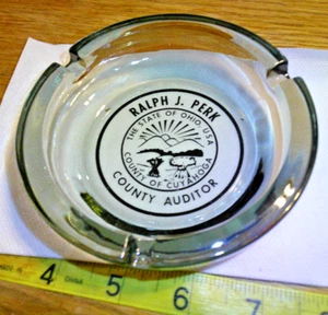 original vintage Aschenbecher Ralph J. Perk Cuyahoga County Auditor Bundesstaat Ohio - Bild 1 von 2