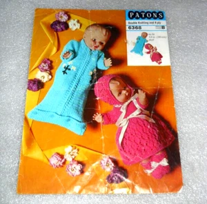 Patons Vintage Great Britain Knitting Patterns for 12 inch Baby doll - Picture 1 of 2