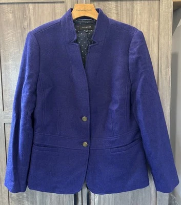 Blazer Talbots 16 Mezcla Lana Púrpura Espiga Peplum Espalda Chaqueta Foto 1 de 4