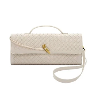 Formelle Clutch Geldbörsen für Frauen Abend geflochtenes Leder große Clutch für Hochzeit... - Bild 1 von 6
