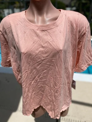 Camiseta Liz Claiborne Elisabeth Melocotón Ojales Acolchada 3X Talla 3 Mujer NUEVA $49 Foto 1 de 4