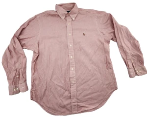 Camicia uomo Ralph Lauren vestibilità classica bottoni davanti rossa bianca a righe taglia 16,5 - Foto 1 di 9