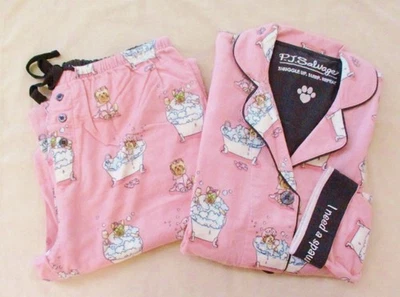 Conjunto de pijama de franela Top y pantalones de algodón ROSADO PJ Salvage I NEED A SPAW DAY nuevo sin etiquetas Foto 1 de 4