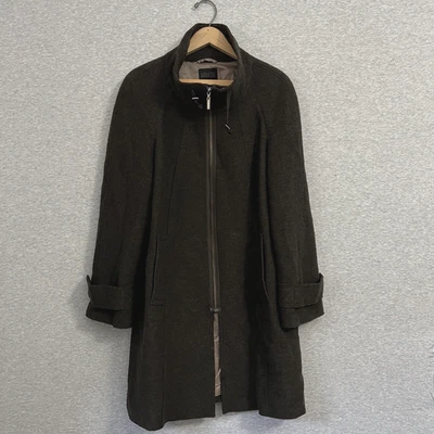 Abrigo Hilary Radley Mujer 10 Marrón Lana Hervida Lagonlook Cremallera Forrado Bordes Crudos Foto 1 de 4