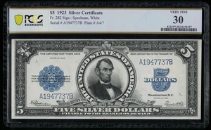 SC 1923 $5 Silver Certificate Fr.282 PCGS 30 Very Fine Strong Eye Appeal (737B) - Picture 1 of 3