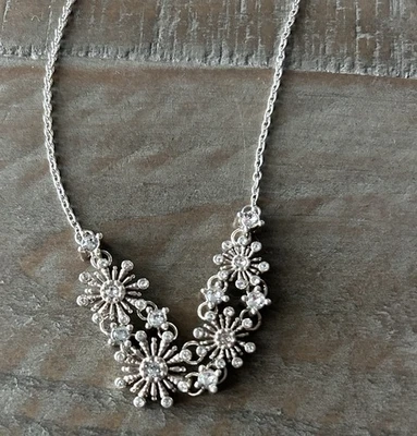 Collar Brighton Mira Copo de Nieve Starburst Cristal Plata Vacaciones Nuevo con Etiquetas $98 ❄️ Foto 1 de 3