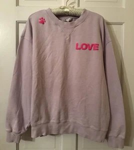 Women's Dog Lover Graphic Sweatshirt By Wildfox "Dogs Love Me" Sweater Size L - Picture 1 of 6