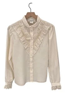 True Vintage Lady Arrow Cottage Core Womens Lace Trim Blouse Size 16 - Picture 1 of 9