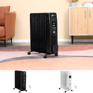 2500W Oil Filled Radiator, 11 Fin Portable Heater w/ Timer Remote Control - Picture 1 of 23