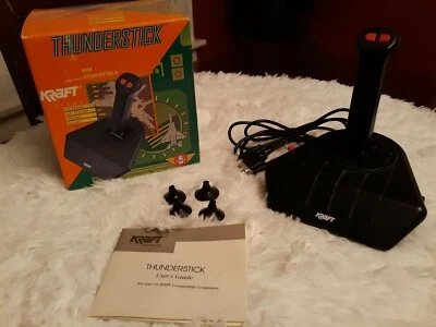 (Usado) KRAFT SYSTEMS THUNDERSTICK JOYSTICK VINTAGE PARA PC NEGRO/ROJO Foto 1 de 4