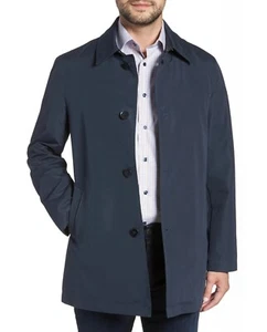 Cole Haan Signature Men's Small Navy 2-in-1 Car Coat with Removable Lining NEW - Picture 1 of 13