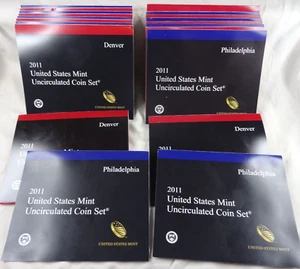 (10) 2011 P & D US Mint Sets Uncirculated 280 Coins Wholesale Lot $138 Face! - Picture 1 of 7