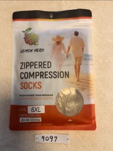 Lemon Hero Zippered Compression Socks Size 6XL Beige - Picture 1 of 2