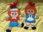 Raggedy Ann and Andy Wall Hanging WOOD Cut Outs, Posable Limbs, Made In Germany