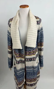 Anthropologie ELOISE fair isle long cardigan sweater XS S - Picture 1 of 6