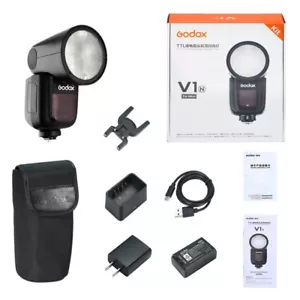 US Godox V1-N 2.4G TTL HSS 1/8000s Round Head Camera Flash Speedlite For Nikon - Picture 1 of 10