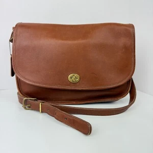 Vintage Coach City Bag Leather Purse Shoulder Crossbody British Tan USA #9790 - Picture 1 of 20