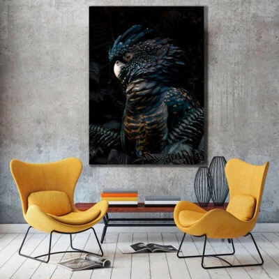 STRETCHED PRINTS ON CANVAS  COCKATOO ART PRINT FRAMED HOME DECOR ARTWORK BIRD - image 1 of 4