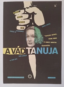 Testimone per l'accusa, film USA, poster film, Marlene Dietrich, 1957 (16*23) - Foto 1 di 1