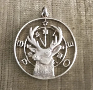 Beautiful - Sterling BPOE Elks Clock Charm Pendant - Picture 1 of 2